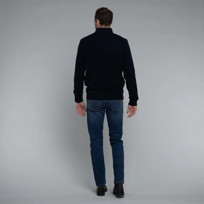 Schoffel Lambswool Aerobloc 1/4 Zip Jumper Navy-2